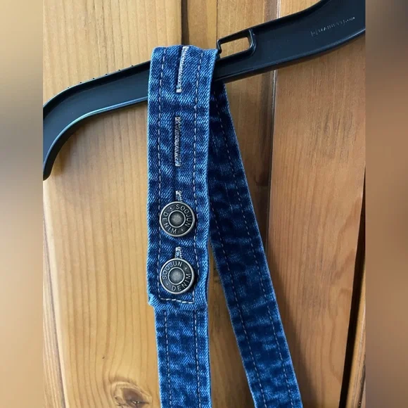 Denim Upcycled Enhanced Overalls Sz. L sunflowers Bee Embroidered - Picture 3 of 7